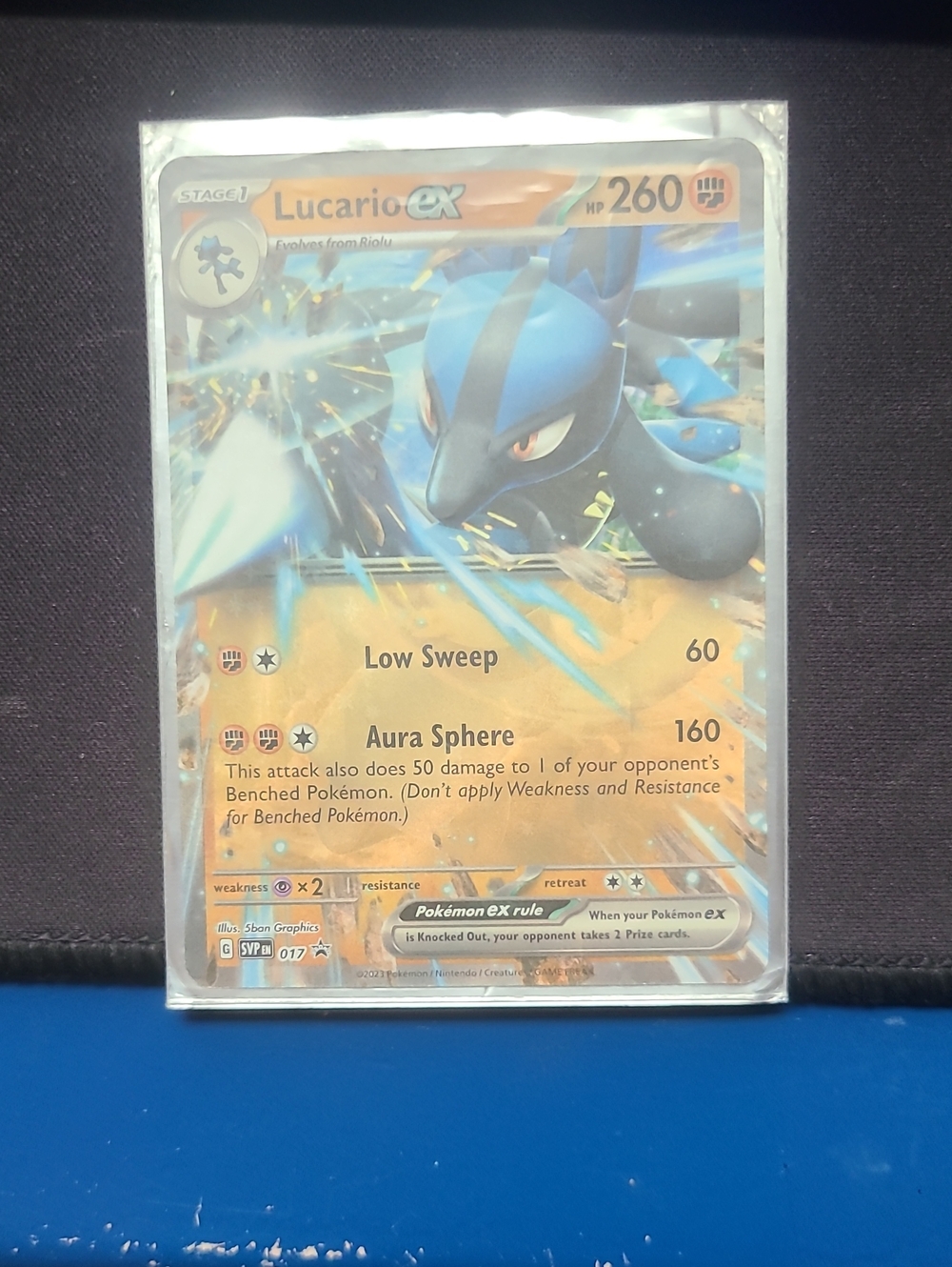 Pokemon Lucario ex Trading Card - Blue, Black, Orange